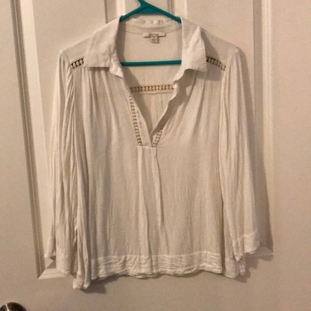 Ella moss white blouse size medium